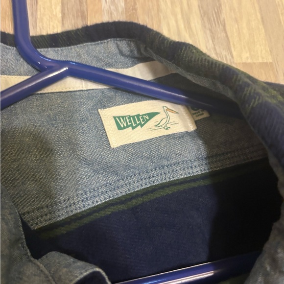 Welled blue/green button down. - Picture 3 of 3